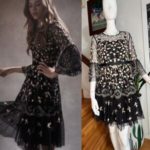 BHLDN x NEEDLE & THREAD CLIMBING BLOSSOM EMBELLISHED EMBROIDERED
MINI DRESS